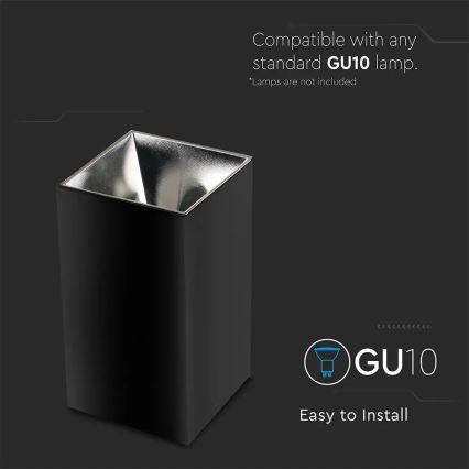 Spotlight 1xGU10/35W/230V svart/silver