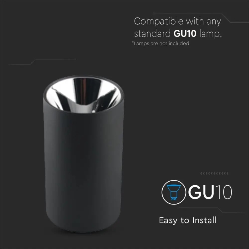 Spotlight 1xGU10/35W/230V svart/silver