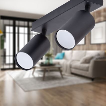 Spotlight 2xGU10/35W/230V svart