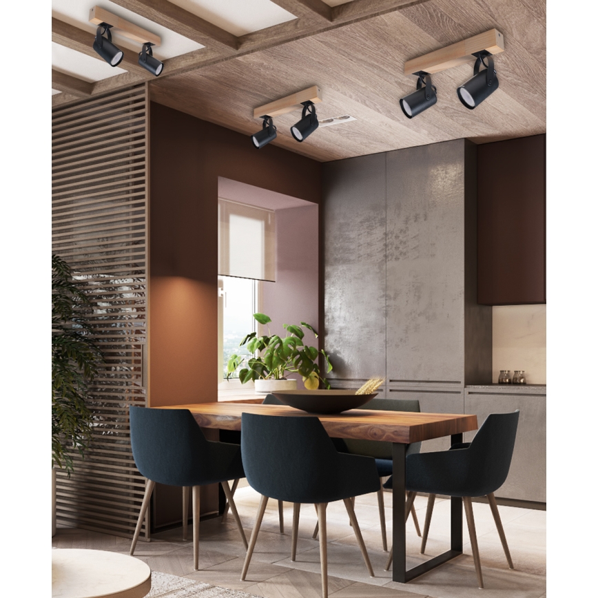 Spotlight 2xGU10/50W/230V bok/svart