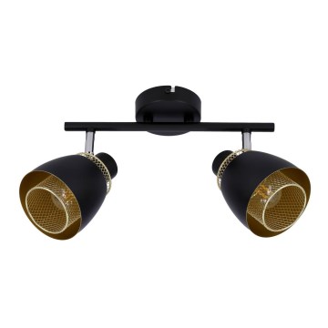 Spotlight ALEKSANDRIA 2xE14/40W/230V svart/guld
