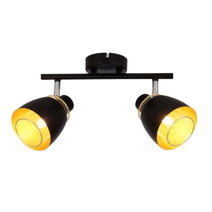 Spotlight ALEKSANDRIA 2xE14/40W/230V svart/guld