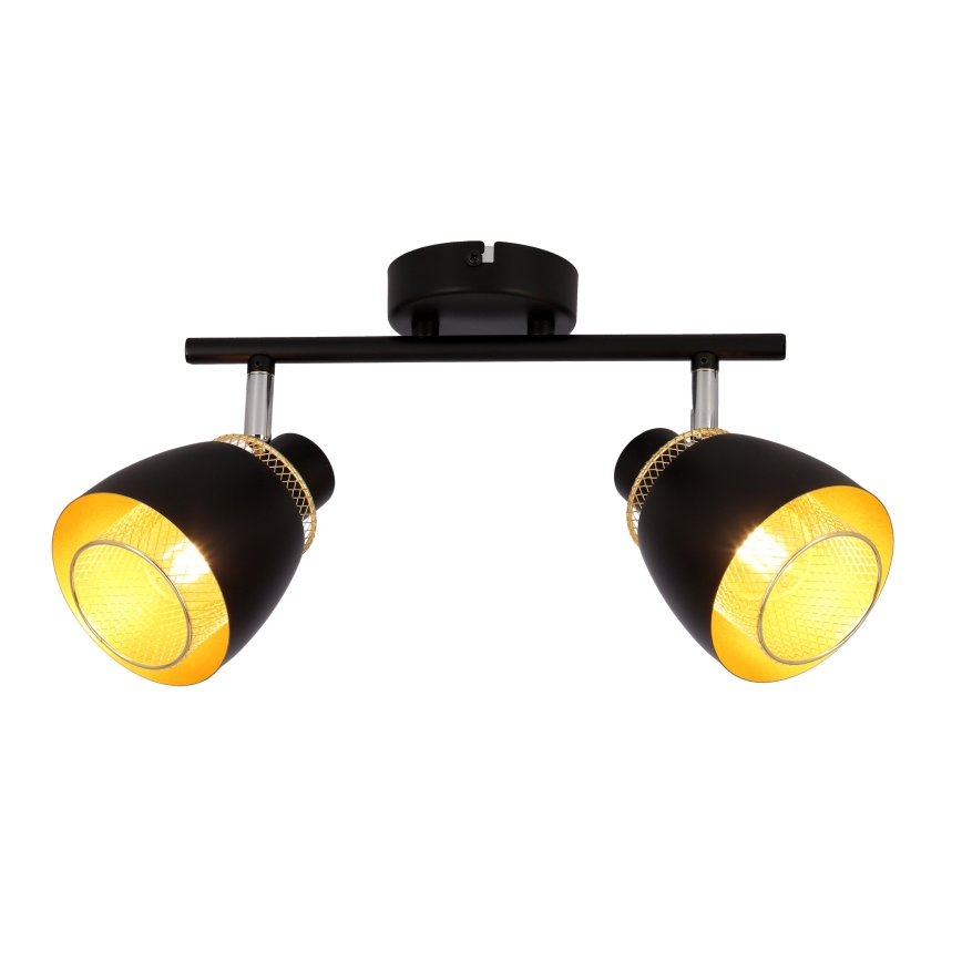 Spotlight ALEKSANDRIA 2xE14/40W/230V svart/guld