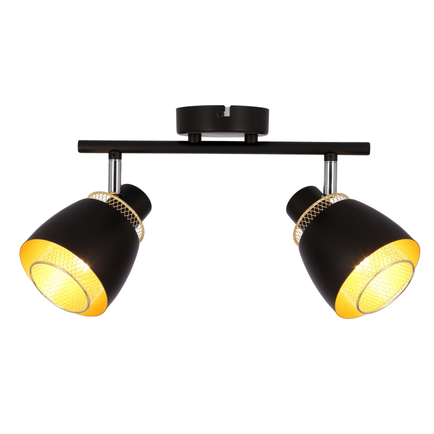 Spotlight ALEKSANDRIA 2xE14/40W/230V svart/guld