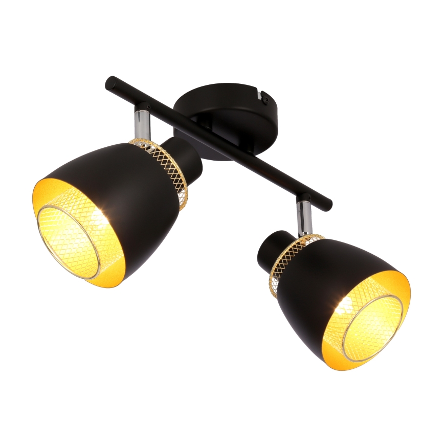 Spotlight ALEKSANDRIA 2xE14/40W/230V svart/guld