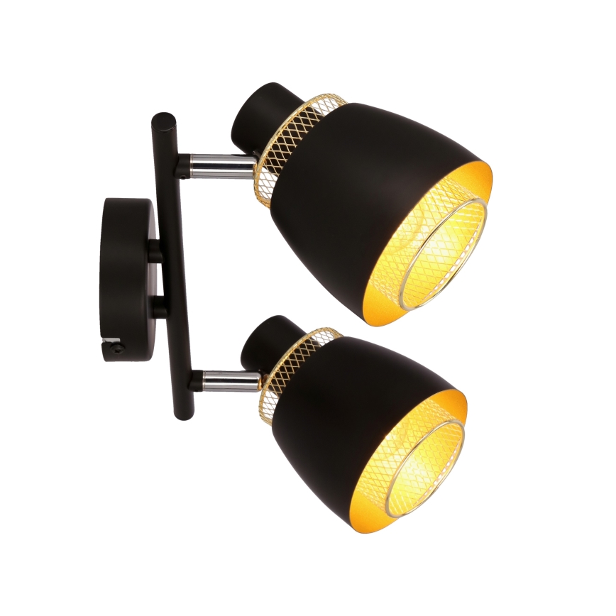 Spotlight ALEKSANDRIA 2xE14/40W/230V svart/guld