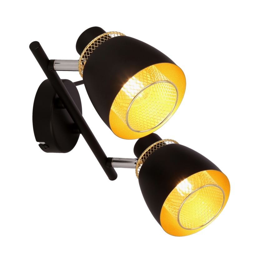 Spotlight ALEKSANDRIA 2xE14/40W/230V svart/guld