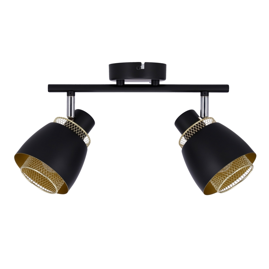 Spotlight ALEKSANDRIA 2xE14/40W/230V svart/guld
