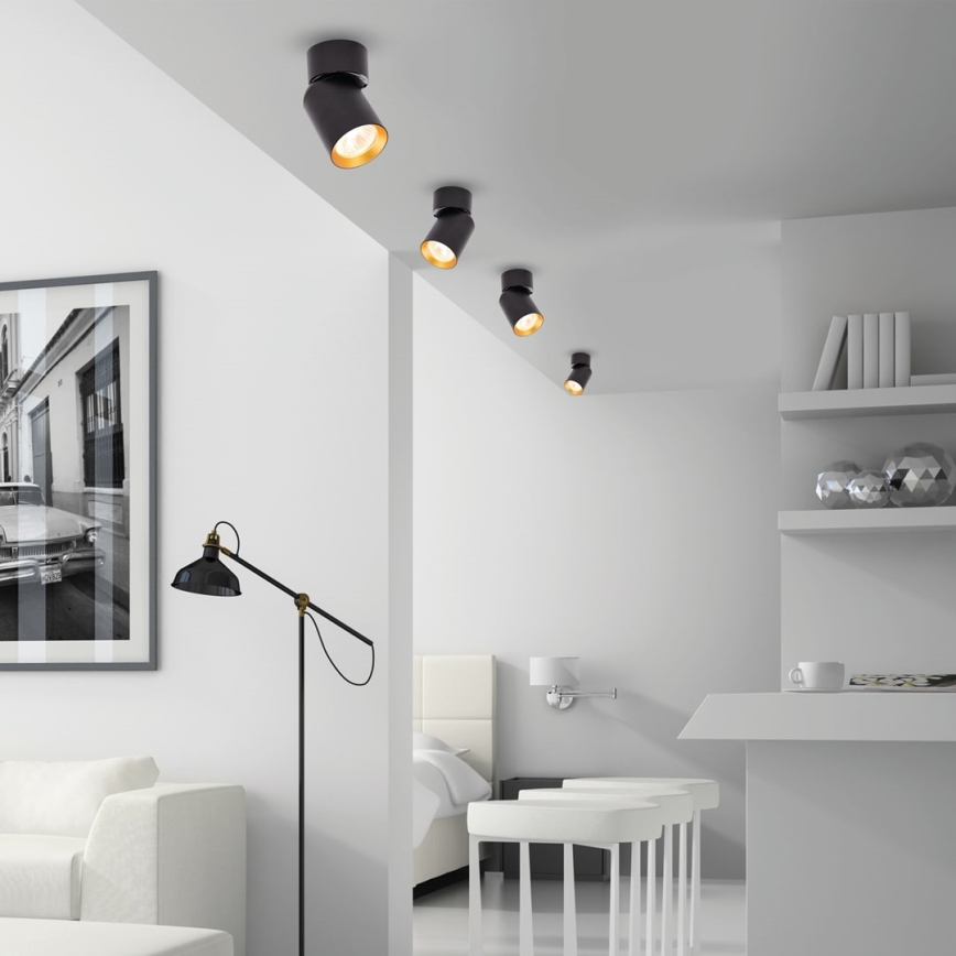 Spotlight ANDY 1xGU10/8W/230V svart/guld