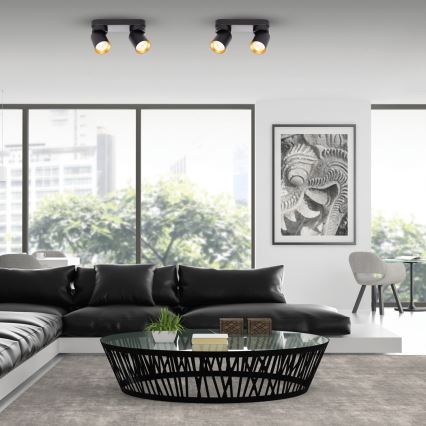 Spotlight ANDY 2xGU10/8W/230V svart/guld