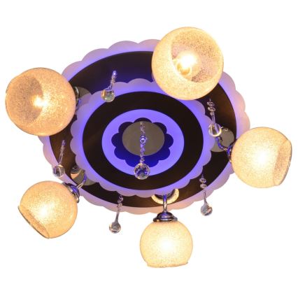 Spotlight ARONA 5xE27/15W/230V+LED svart