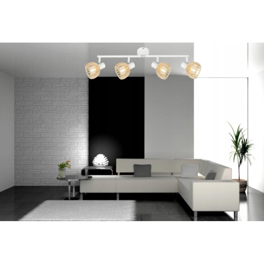 Spotlight ATARRI 4xE14/25W/230V vit/beige