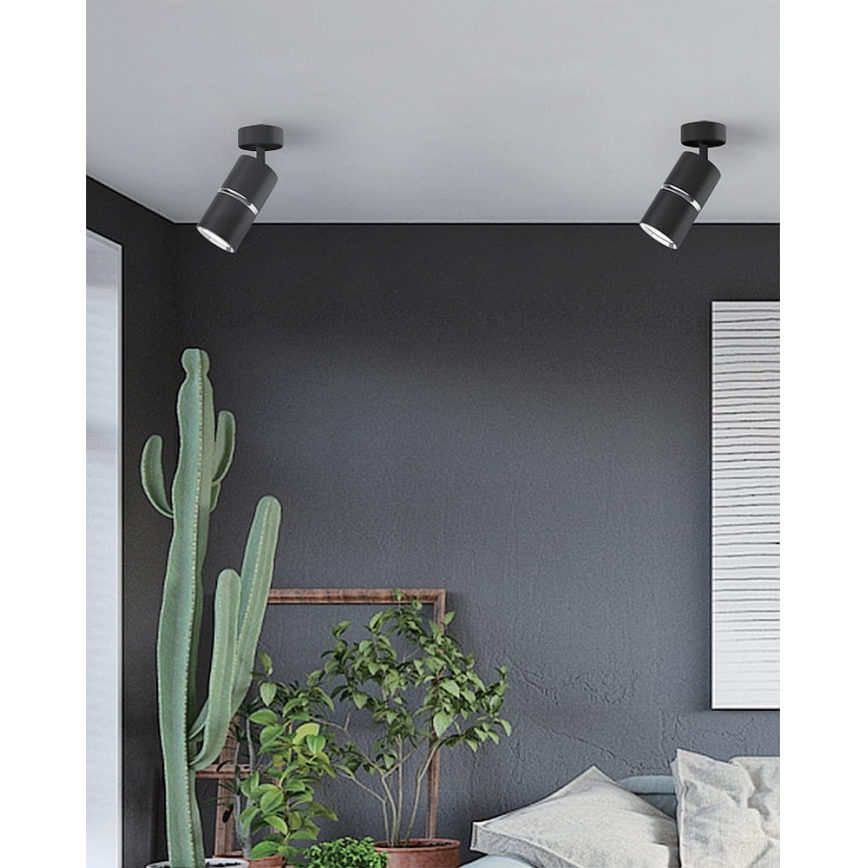 Spotlight BAMBOO 1xGU10/10W/230V svart