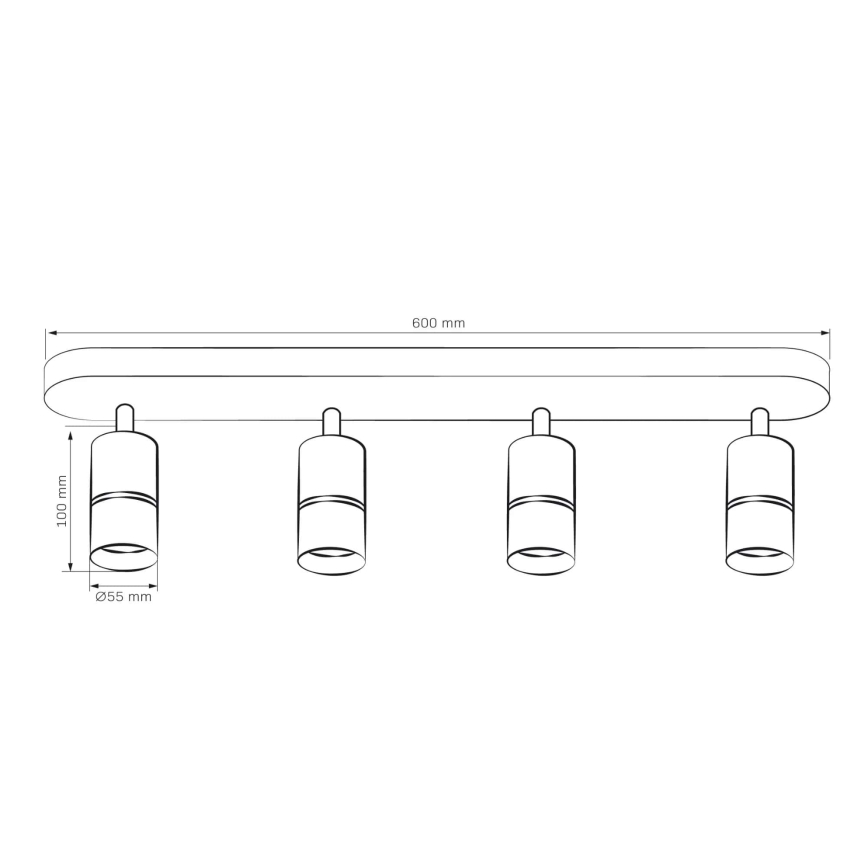 Spotlight BAMBOO 4xGU10/10W/230V svart