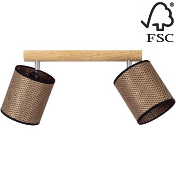 Spotlight BENITA 2xE27/25W/230V brun/ek – FSC certifierade