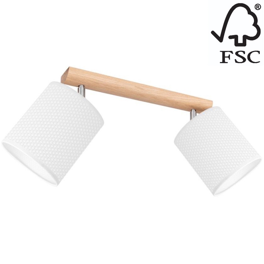 Spotlight BENITA 2xE27/25W/230V vit/ek – FSC certifierade