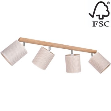 Spotlight BENITA 4xE27/25W/230V grädde/ek – FSC certifierade
