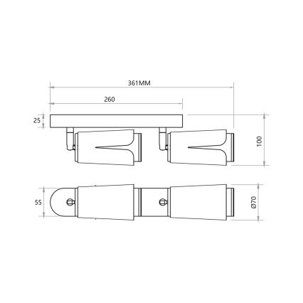 Spotlight BLOMMA 2xGU10/8W/230V svart