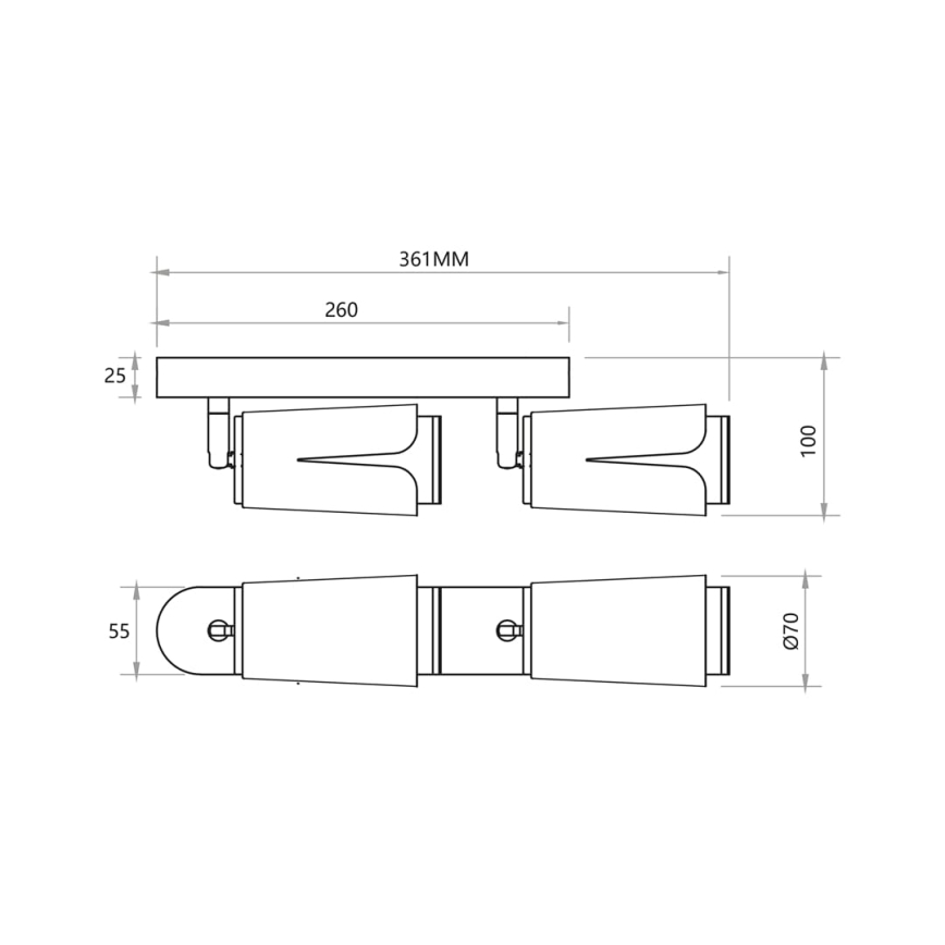Spotlight BLOMMA 2xGU10/8W/230V svart
