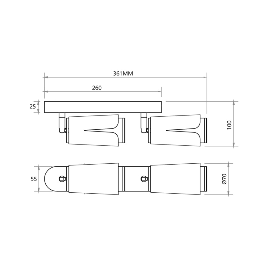 Spotlight BLOMMA 2xGU10/8W/230V vit