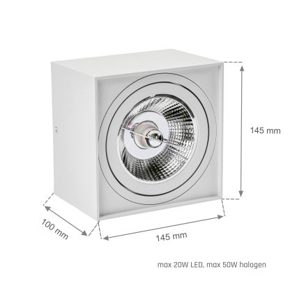 Spotlight CHLOE AR111 1xGU10/50W/230V vinklat vit