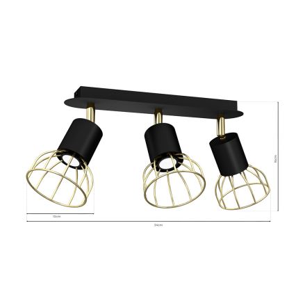 Spotlight  DANTE 3xGU10/25W/230V svart /gyllene 
