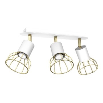 Spotlight  DANTE 3xGU10/25W/230V vit /gyllene 