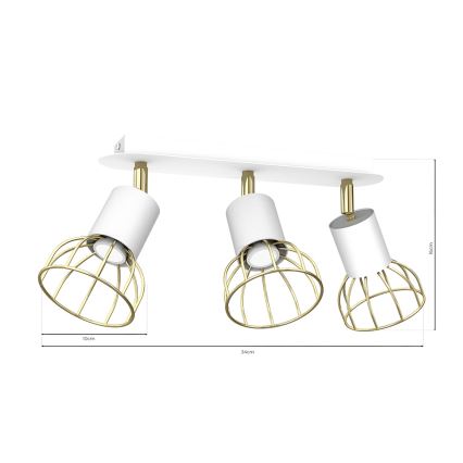 Spotlight  DANTE 3xGU10/25W/230V vit /gyllene 