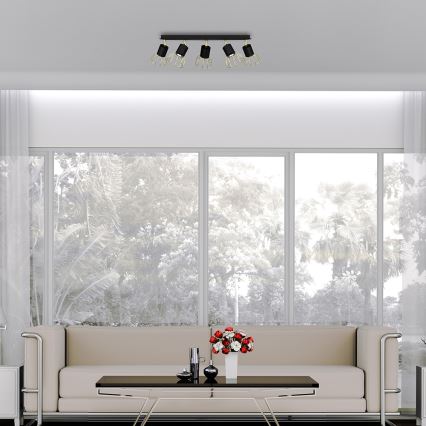 Spotlight  DANTE 5xGU10/25W/230V svart /gyllene 