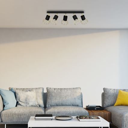 Spotlight  DANTE 5xGU10/25W/230V svart /gyllene 