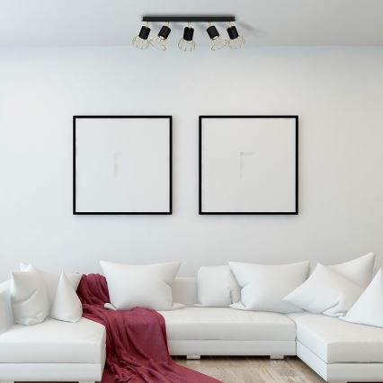 Spotlight  DANTE 5xGU10/25W/230V svart /gyllene 