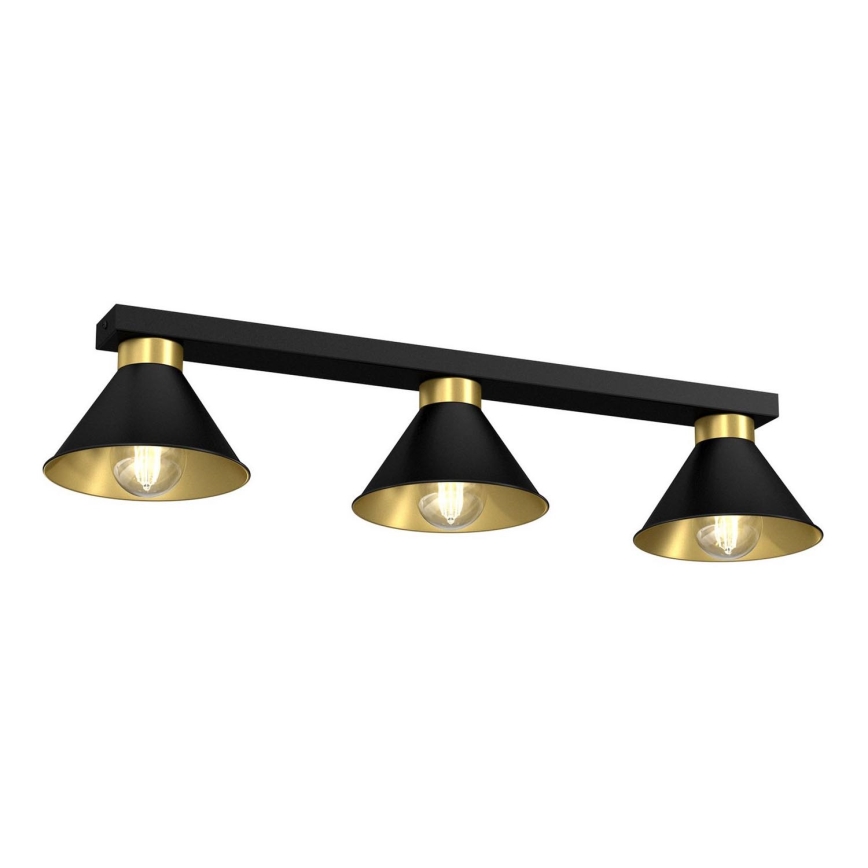 Spotlight DEMET 3xE27/60W/230V svart/guld