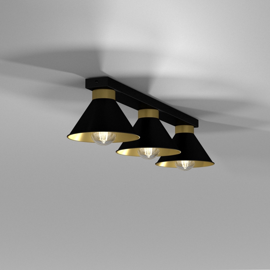 Spotlight DEMET 3xE27/60W/230V svart/guld