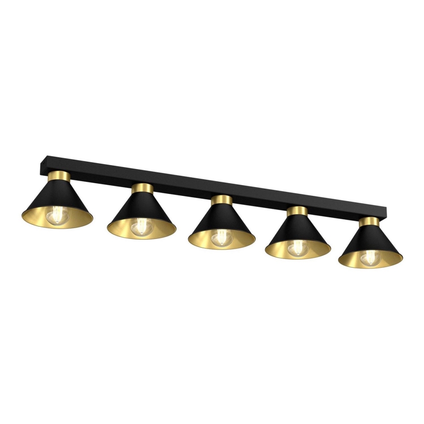 Spotlight DEMET 5xE27/60W/230V svart/guld