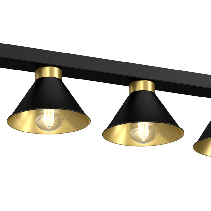 Spotlight DEMET 5xE27/60W/230V svart/guld