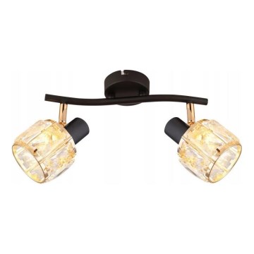 Spotlight DUBAI 2xE14/40W/230V svart/guld