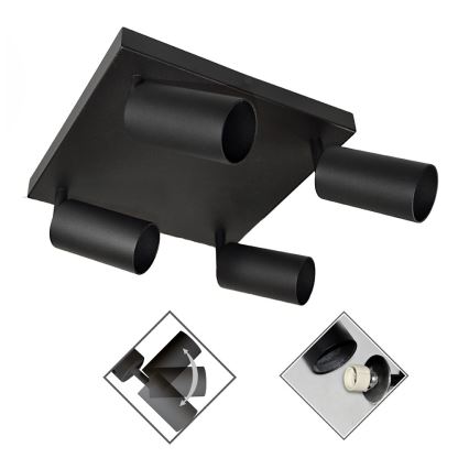 Spotlight FARGO 4xGU10/30W/230V svart