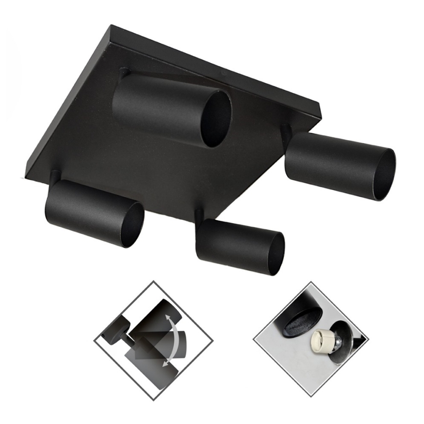 Spotlight FARGO 4xGU10/30W/230V svart