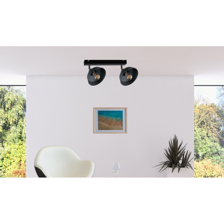Spotlight FAUN 2xE27/60W/230V svart