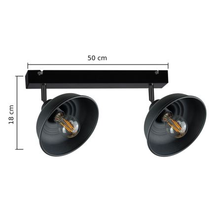Spotlight FAUN 2xE27/60W/230V svart