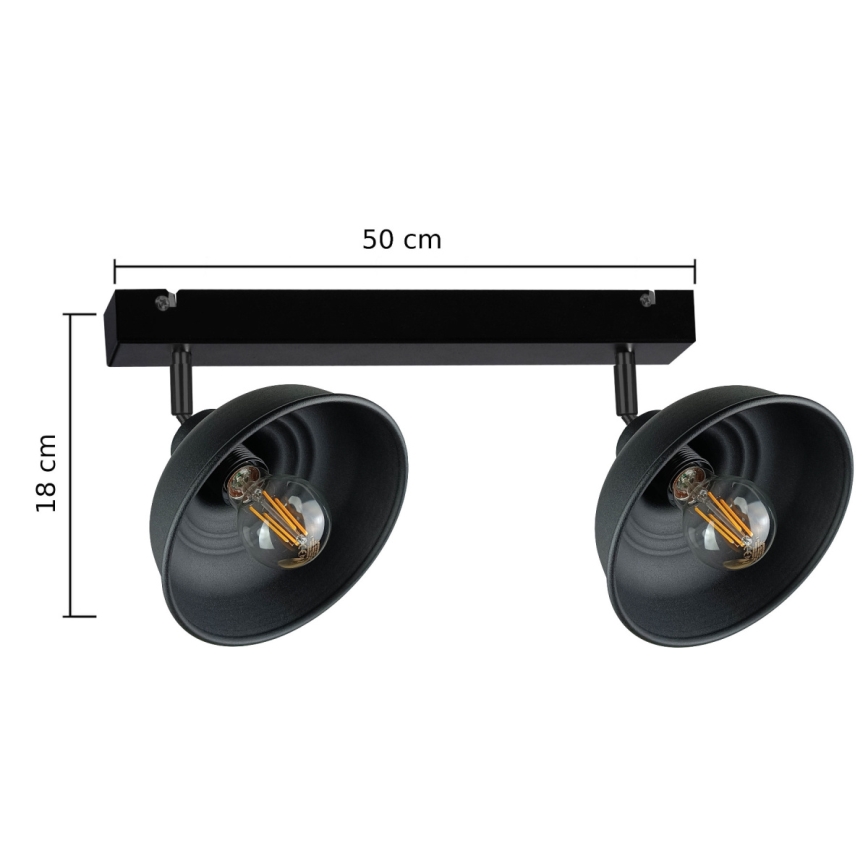 Spotlight FAUN 2xE27/60W/230V svart