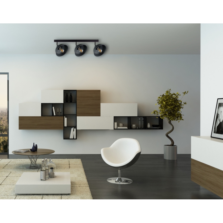 Spotlight FAUN 3xE27/60W/230V svart