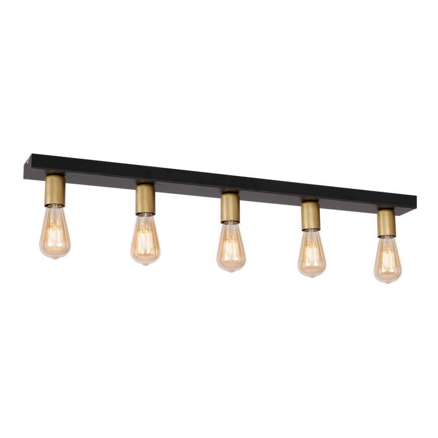 Spotlight FILO 5xE27/60W/230V svart/guld