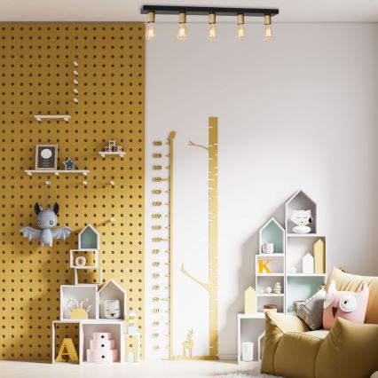 Spotlight FILO 5xE27/60W/230V svart/guld
