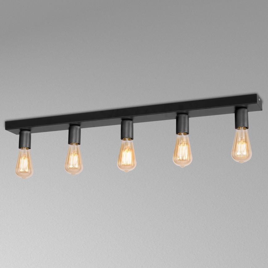 Spotlight FILO 5xE27/60W/230V svart