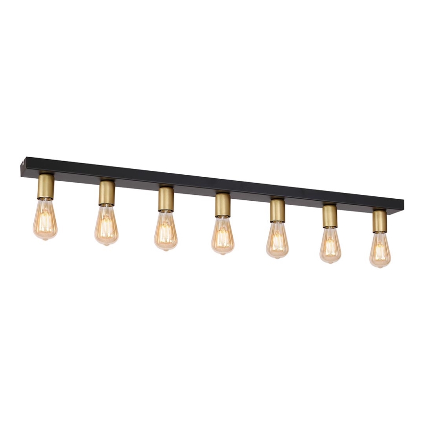 Spotlight FILO 7xE27/60W/230V svart/guld