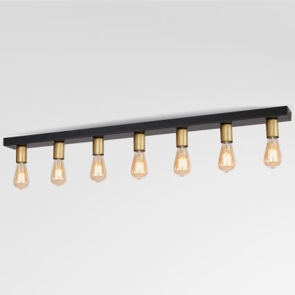 Spotlight FILO 7xE27/60W/230V svart/guld