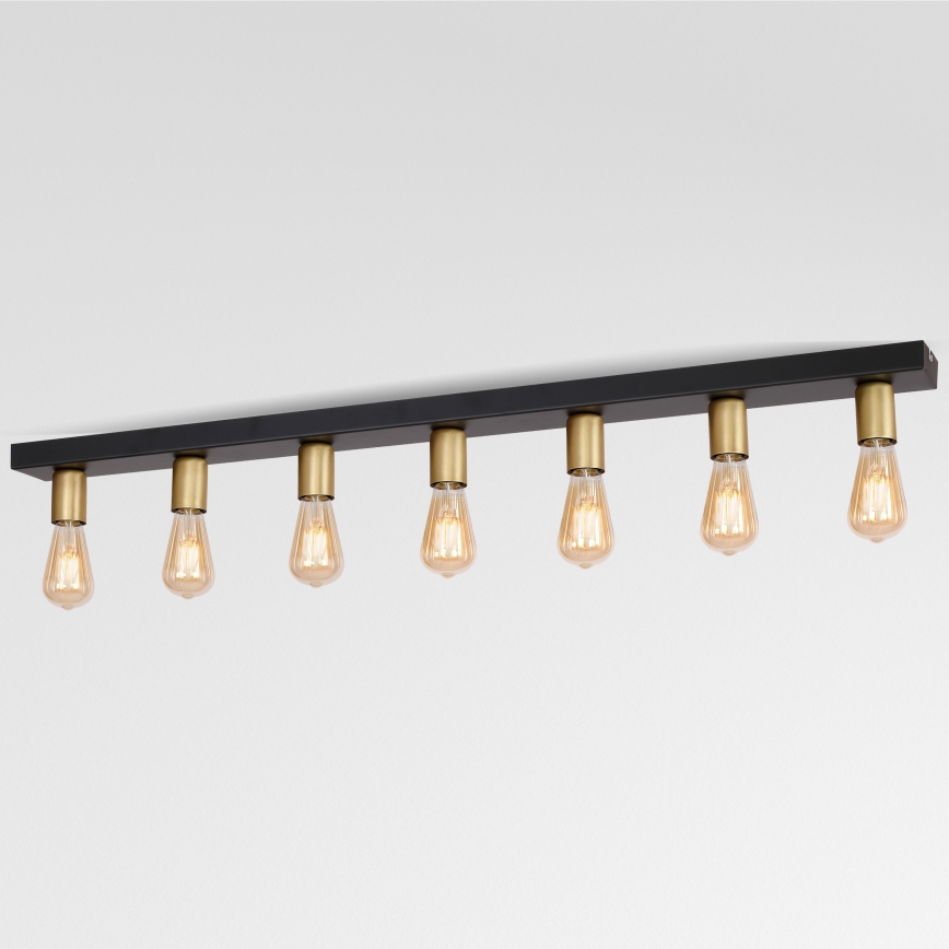 Spotlight FILO 7xE27/60W/230V svart/guld