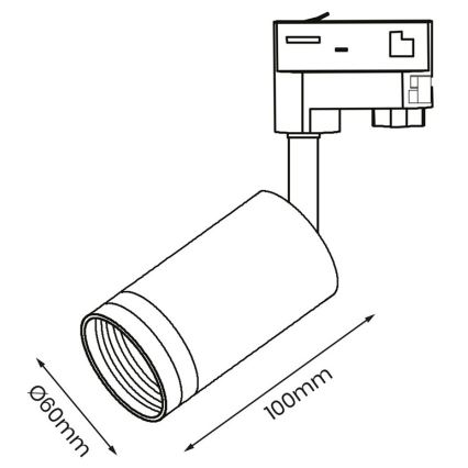 Spotlight för 3-fas skensystem PIPE 1xGU10/25W/230V vit
