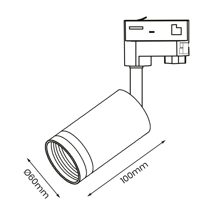 Spotlight för 3-fas skensystem PIPE 1xGU10/25W/230V vit